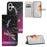 For iPhone 16 Plus Case Pattern Print PU Leather Wallet Phone Cover Cross Texture - Dragonfly - 6