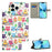 For iPhone 16 Pro Max Case PU Leather Wallet Phone Cover Pattern Print - Owls Sticker - 6