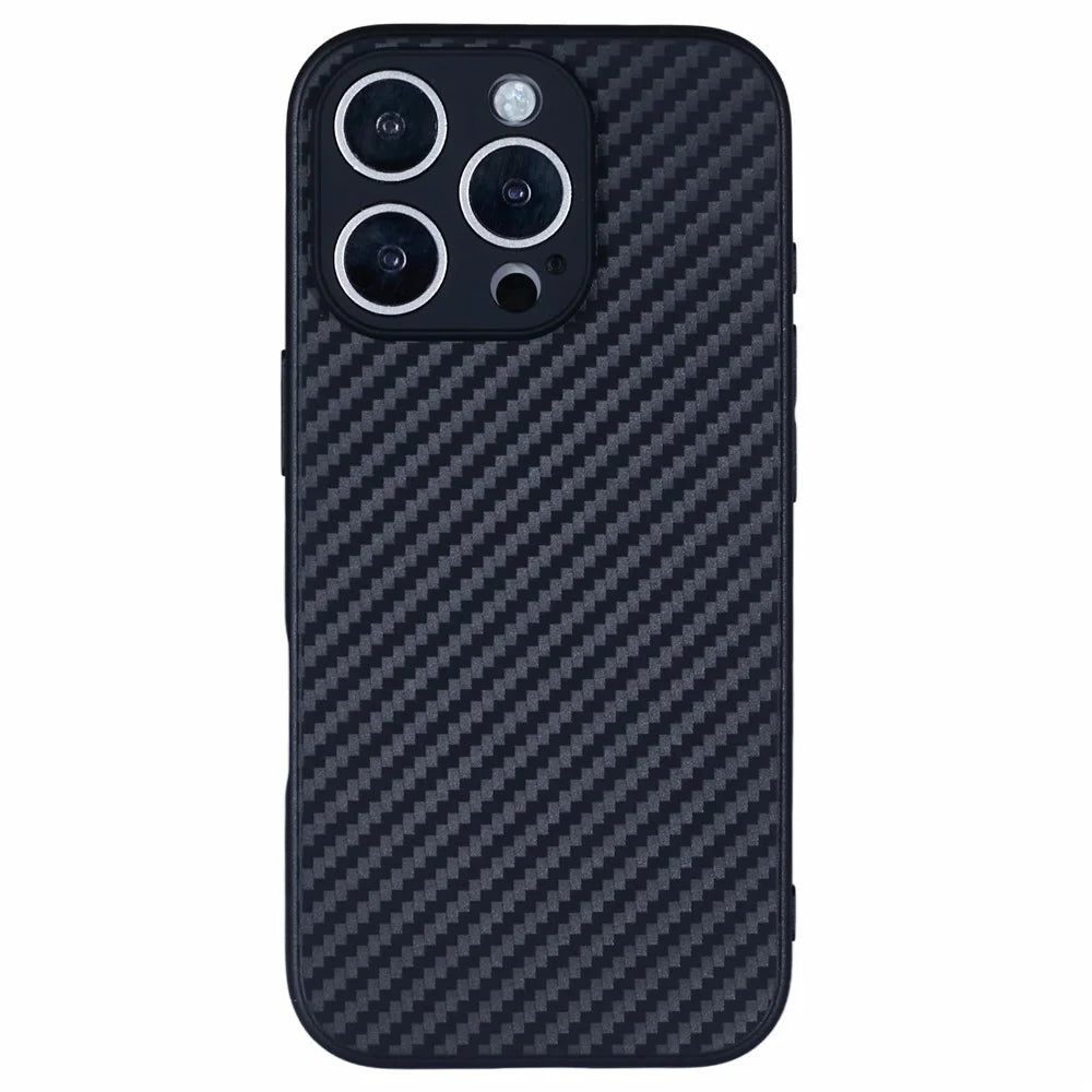 For iPhone 16 Pro Max Case Soft Flexible TPU Slim Phone Cover Carbon Fiber Texture - 1