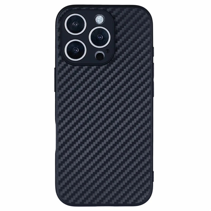 For iPhone 16 Pro Max Case Soft Flexible TPU Slim Phone Cover Carbon Fiber Texture - 1