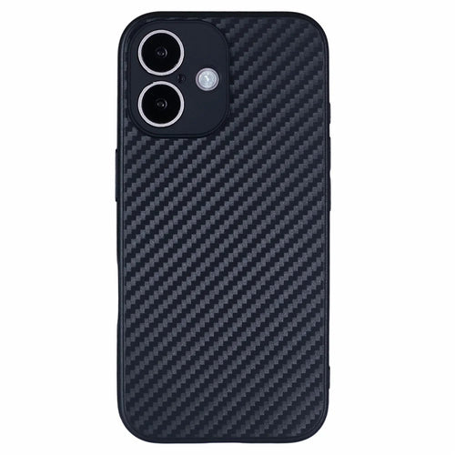 For iPhone 16 Plus Case Carbon Fiber Texture TPU Anti-Scratch Phone Cover - 1