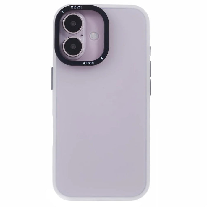 X-LEVEL For iPhone 16 Case Matte Finish PC + TPU Phone Cover - White - 3