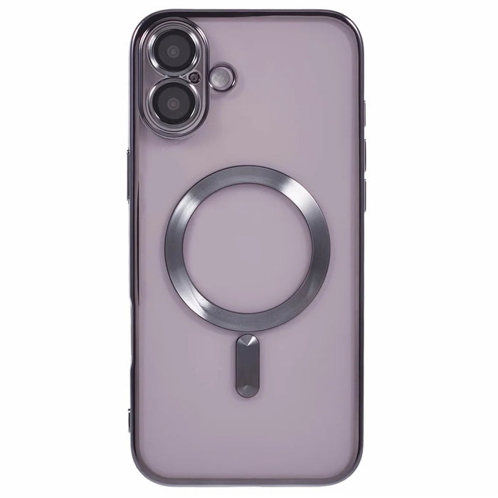 X-LEVEL For iPhone 16 Plus Magnetic Case Electroplating TPU Phone Cover with Lens Film - Grey - 3