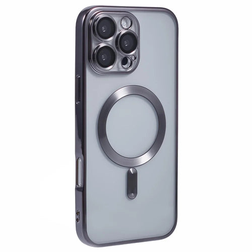 X-LEVEL For iPhone 16 Pro Max Case Compatible with MagSafe Magnetic Clear TPU Phone Cover with Lens Film - Grey - 1