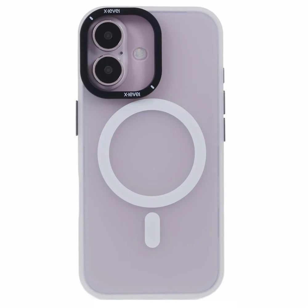 X-LEVEL For iPhone 16 Case Compatible with MagSafe PC + TPU Phone Cover Anti-Fingerprints - White - 3