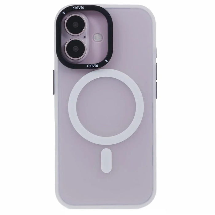 X-LEVEL For iPhone 16 Case Compatible with MagSafe PC + TPU Phone Cover Anti-Fingerprints - White - 3