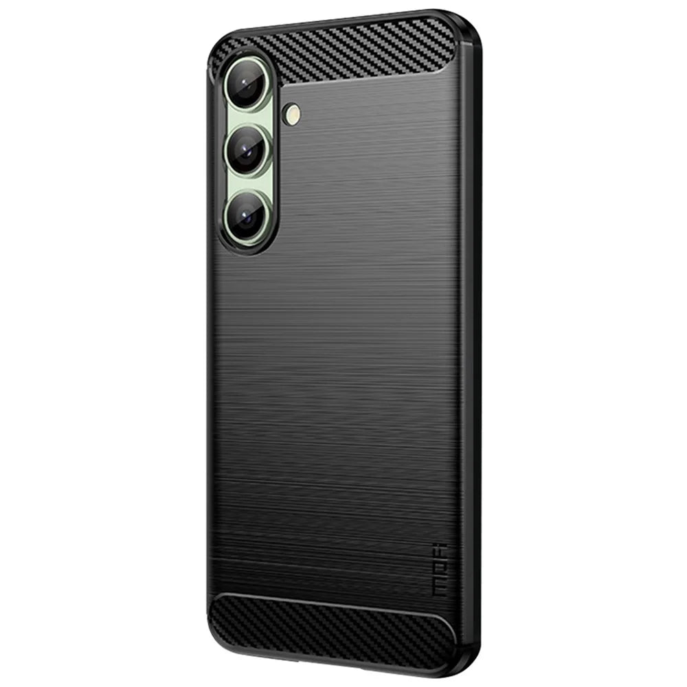 MOFI JK TPU Series-1 For Samsung Galaxy S24 FE TPU Case Carbon Fiber Texture Phone Cover - Black - 2
