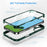 For iPhone 16 Plus Case Double-Sided Tempered Glass+Silicone+TPU Phone Cover - Midnight Green - 7