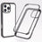 For iPhone 16 Pro Case Double-Sided Tempered Glass Silicone+TPU Frame Hybrid Phone Cover - Black - 1