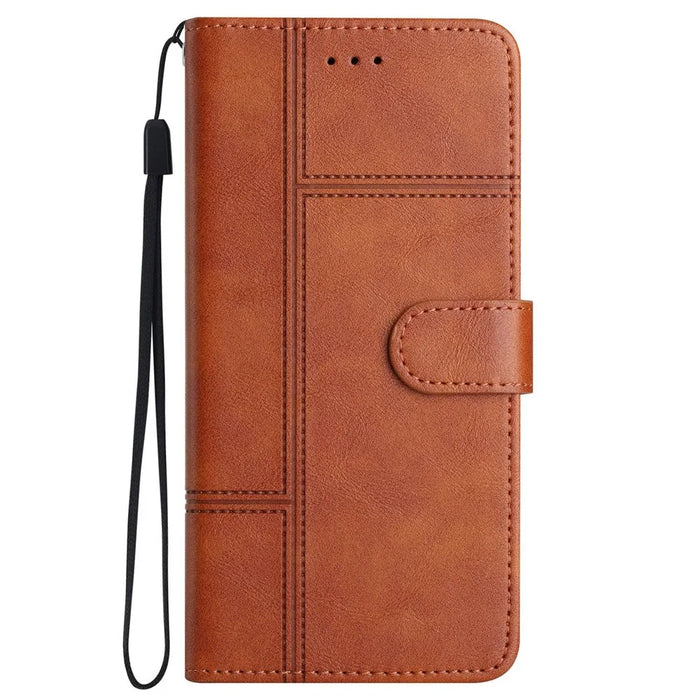 For iPhone 6 / 6s / 7 / 8  / SE (2020) / SE (2022) Wallet Case PU Leather Folio Flip Phone Cover with Strap / Stand - Brown - 7