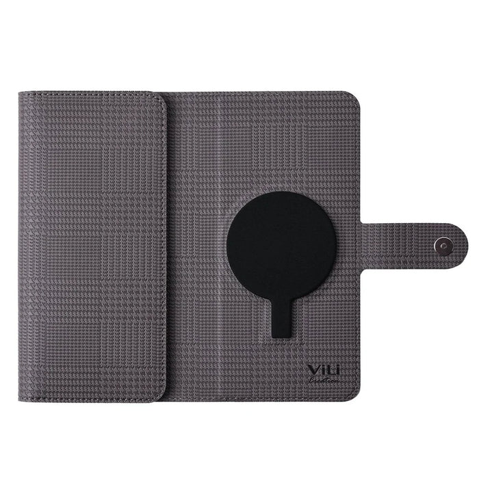 VILI GHB-C Series for iPhone 16 Pro Magnetic Case PU Leather Detachable Transparent Phone Cover - Grey - 4