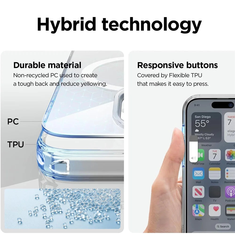 VILI MAG-C Series For iPhone 15 Pro Case Compatible with MagSafe PC+TPU Clear Phone Cover - 5