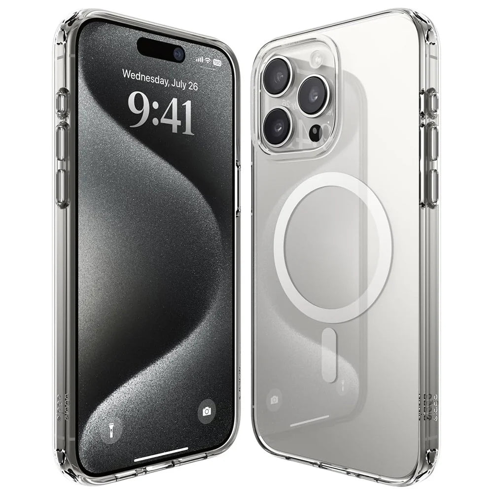 VILI MAG-C Series For iPhone 15 Pro Max Clear Case PC+TPU Cover Compatible with MagSafe - 1
