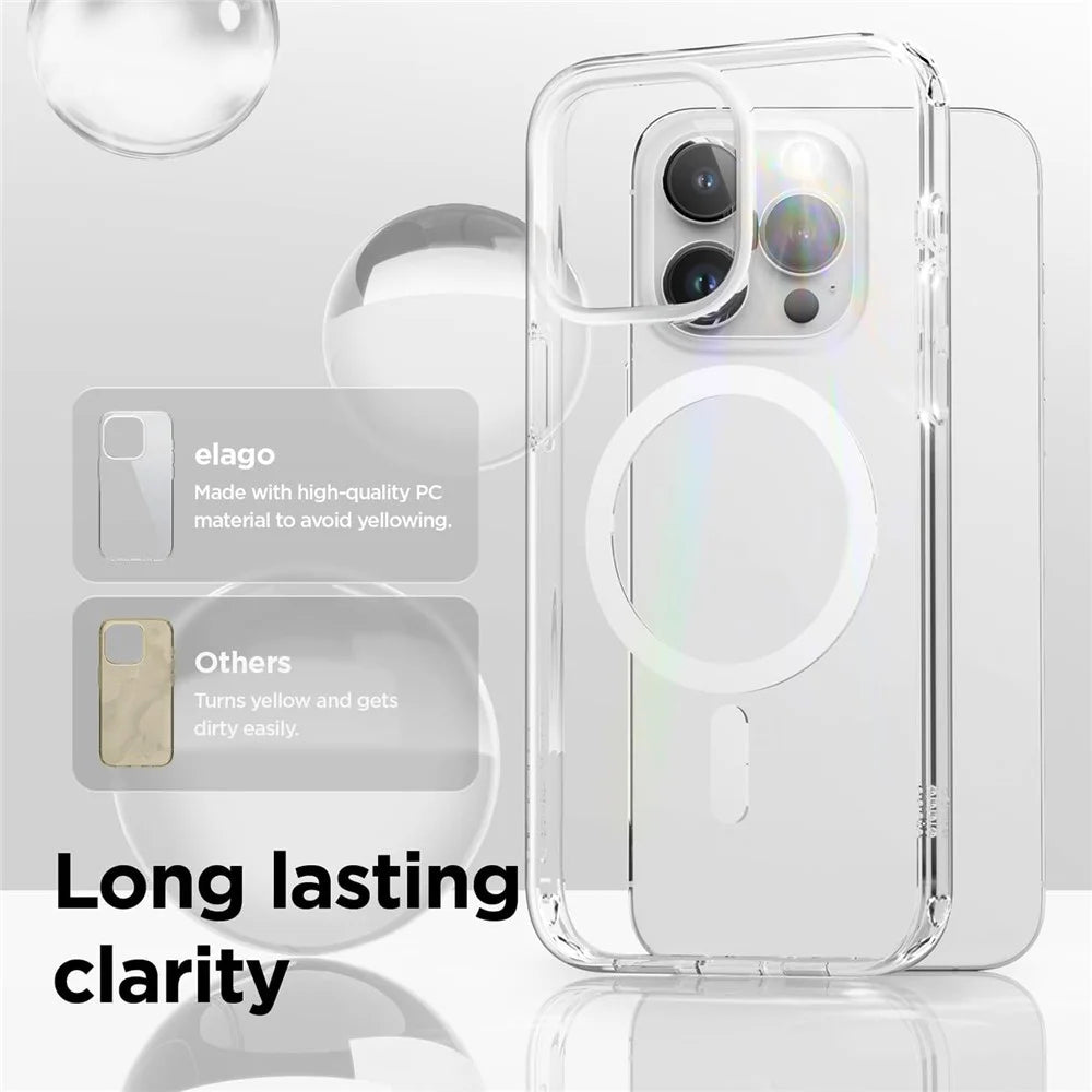 VILI MAG-C Series For iPhone 15 Pro Max Clear Case PC+TPU Cover Compatible with MagSafe - 3