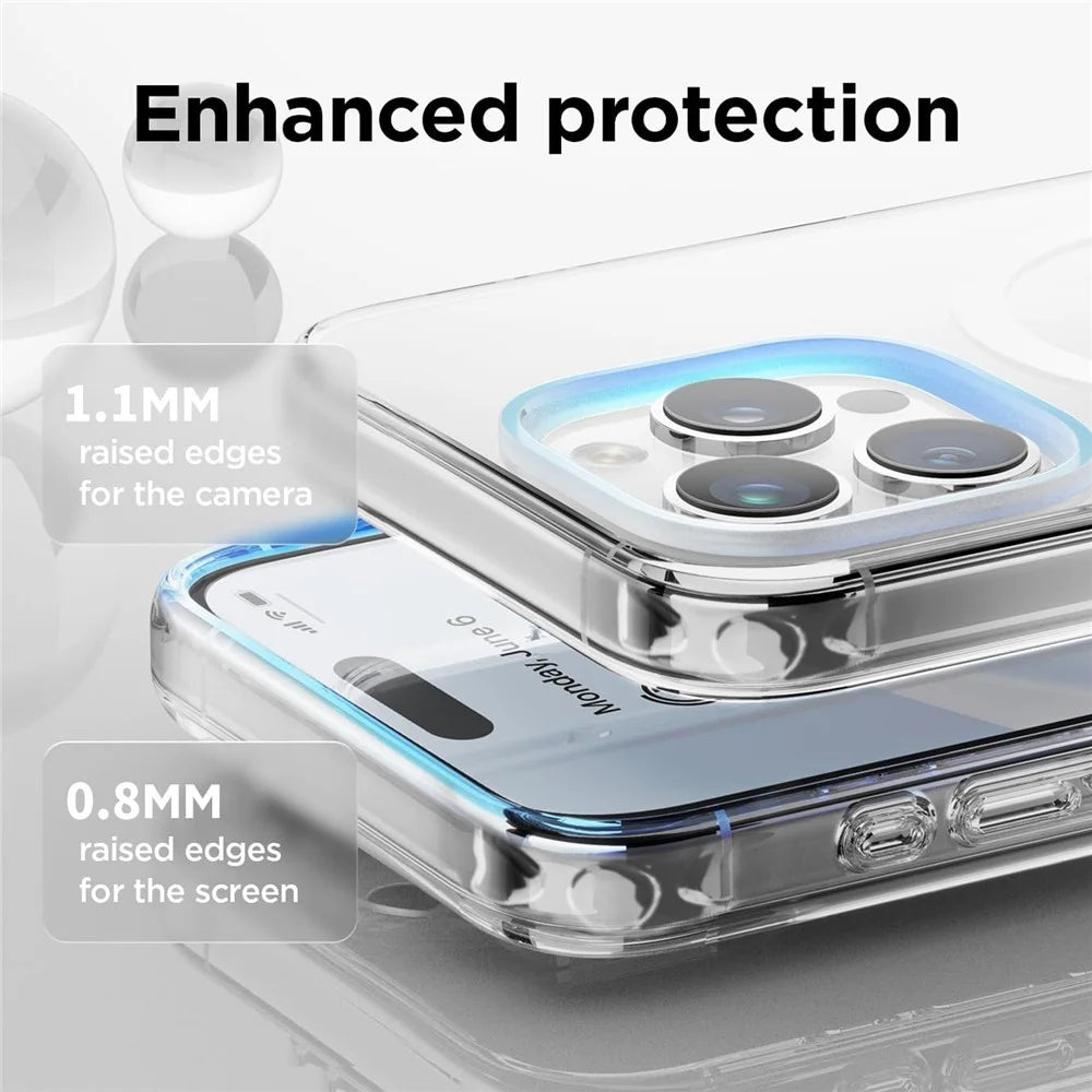 VILI MAG-C Series For iPhone 15 Pro Max Clear Case PC+TPU Cover Compatible with MagSafe - 4