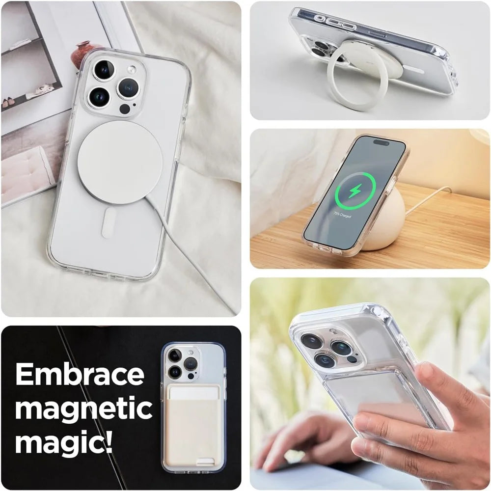 VILI MAG-C Series For iPhone 15 Pro Max Clear Case PC+TPU Cover Compatible with MagSafe - 7
