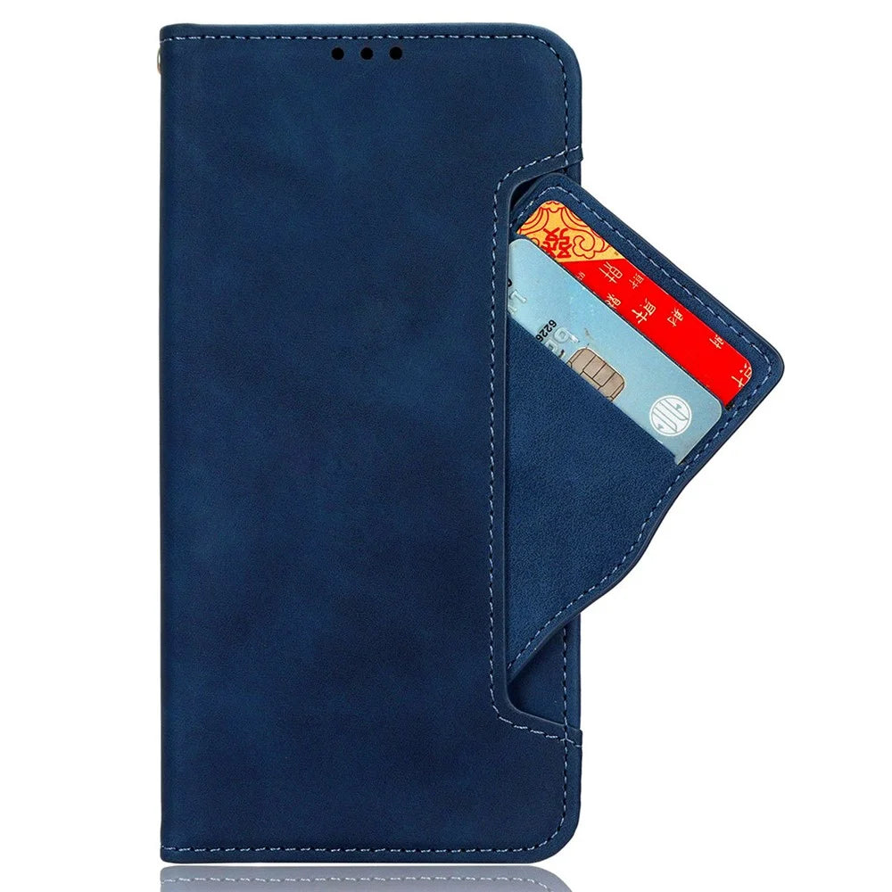 For vivo X100 Ultra 5G Wallet Case Multiple Card Slots Leather Phone Cover with Stand - Blue - 2