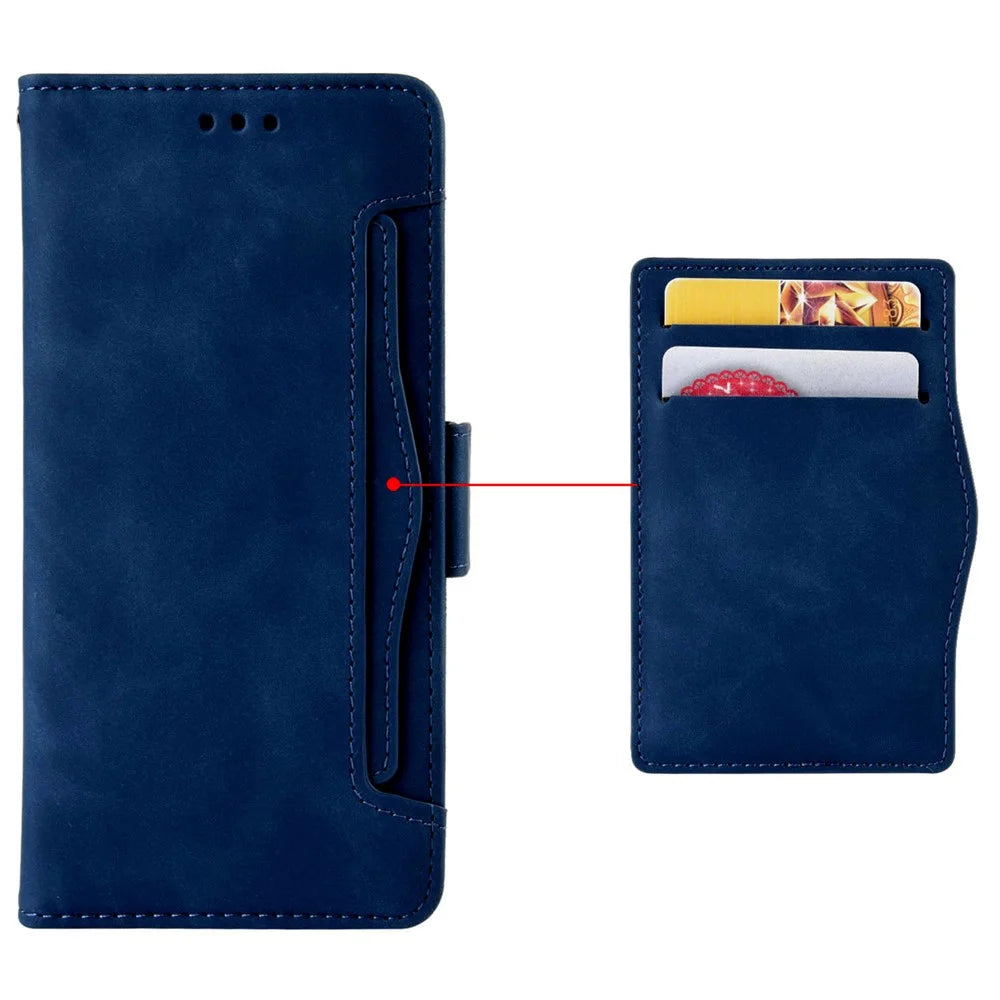 For vivo X100 Ultra 5G Wallet Case Multiple Card Slots Leather Phone Cover with Stand - Blue - 6
