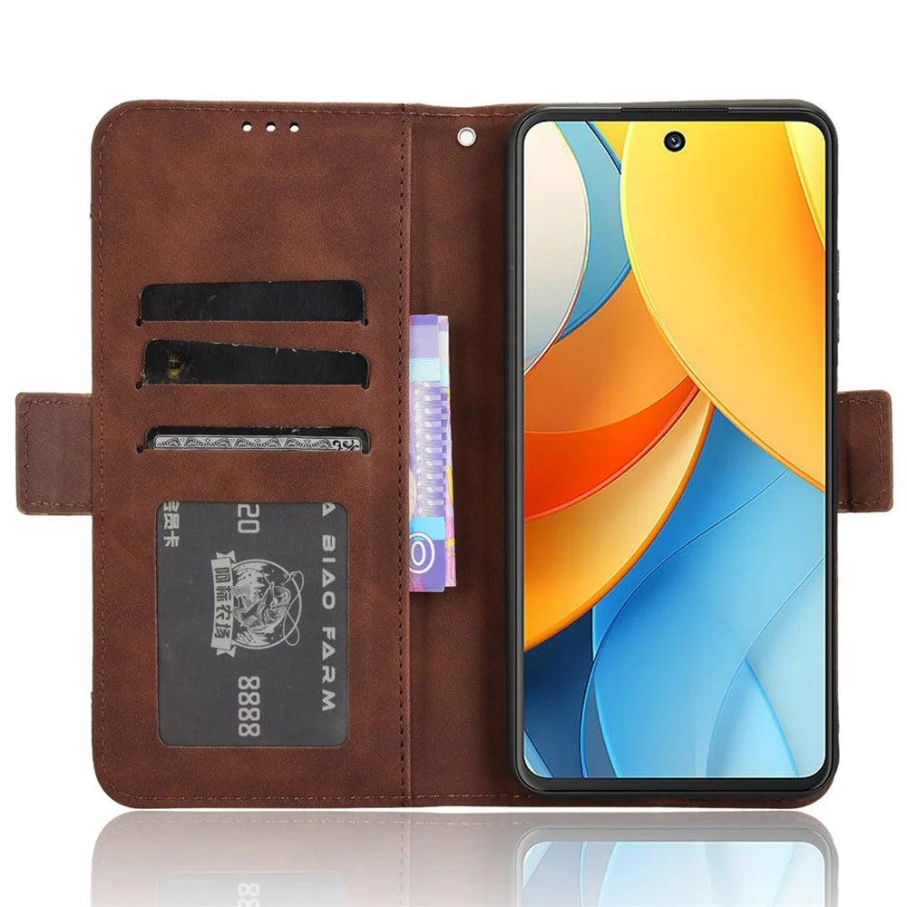 For ZTE Axon 60 Lite / Blade V60 Vita Wallet Case Leather Phone Cover with Multiple Card Slots - Brown - 2
