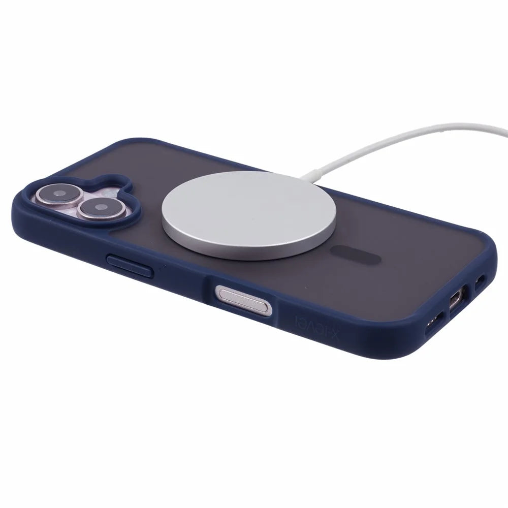X-LEVEL For iPhone 16 Case Compatible with MagSafe TPU+Acrylic Shockproof Phone Cover Rubberized Finish - Dark Blue - 4