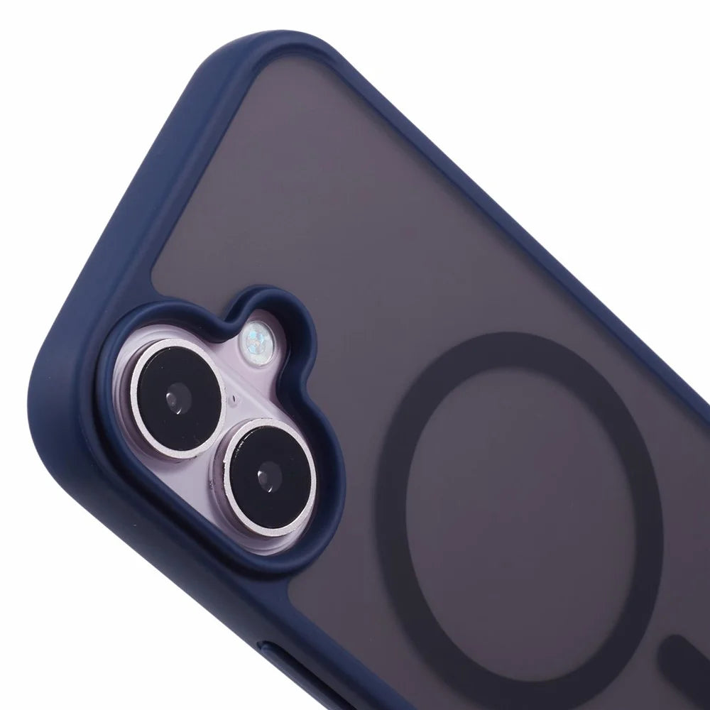 X-LEVEL For iPhone 16 Case Compatible with MagSafe TPU+Acrylic Shockproof Phone Cover Rubberized Finish - Dark Blue - 7