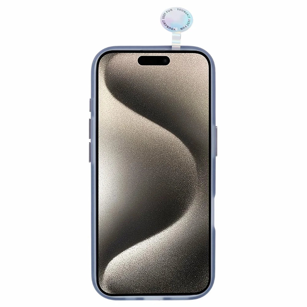 YOUNGKIT Technology Series for iPhone 16 Pro Case Compatible with MagSafe PC+TPU Matte Phone Cover IMD Pattern - Grey - 2