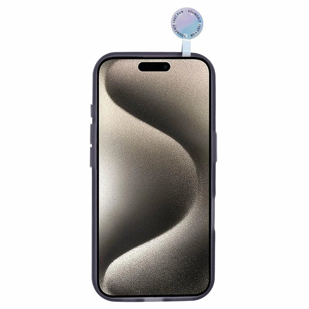 YOUNGKIT For iPhone 16 Case Compatible with MagSafe Anti-Fingerprint PET+TPU Phone Cover - Transparent Black - 2
