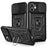 For iPhone 11 Case with Slide Camera Lid PC+TPU Kickstand Phone Cover - Black - 1