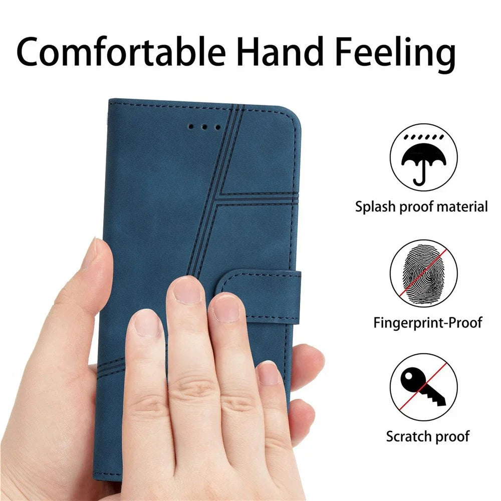 For Samsung Galaxy A23 5G (Global Version) / 4G Retro Style Anti-scratch Phone Wallet Case Skin-touch Feeling PU Leather Flip Cover Stand - Blue - 6