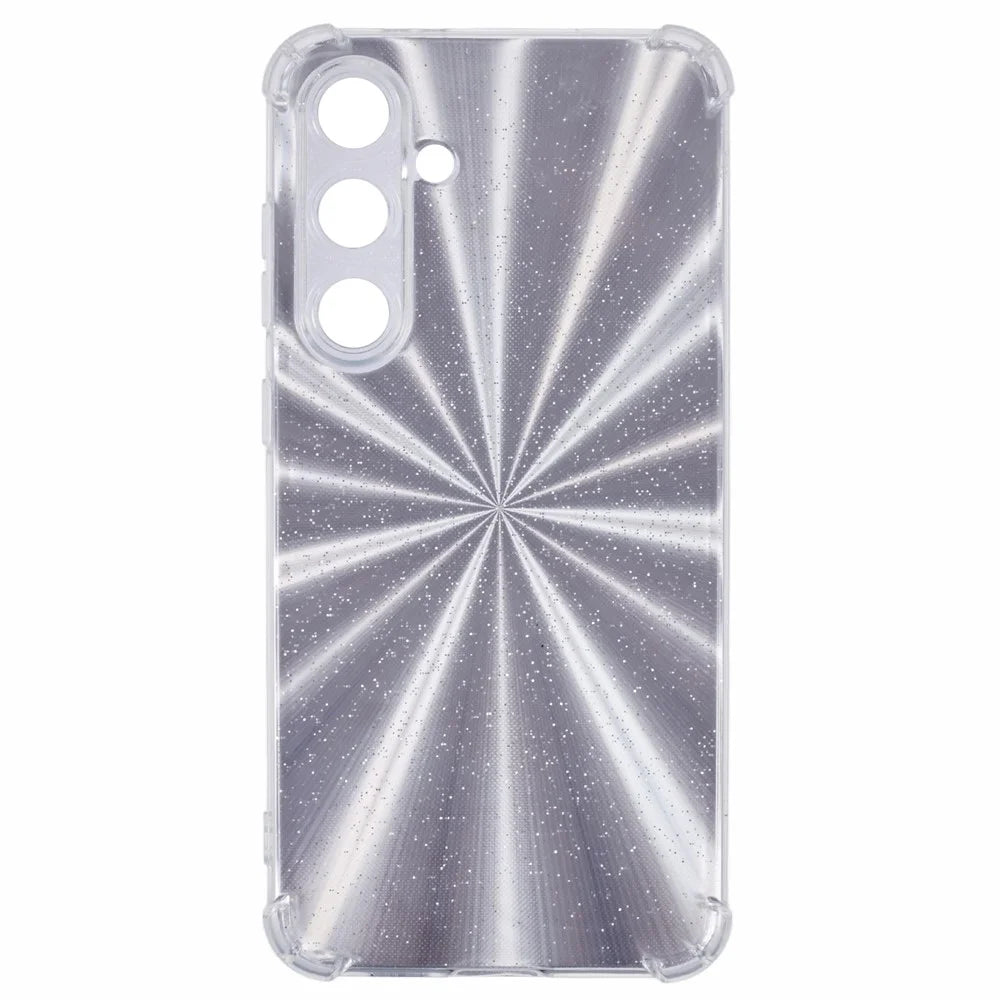 For Samsung Galaxy S24 FE Phone Case Anti-Drop TPU Protective Cover with Card Paper - Aurora Silver - 1