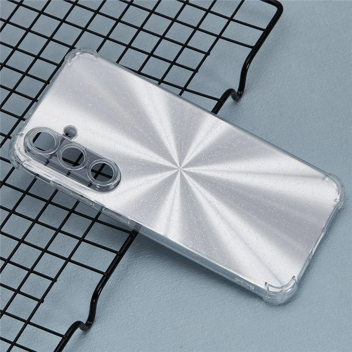 For Samsung Galaxy S24 FE Phone Case Anti-Drop TPU Protective Cover with Card Paper - Aurora Silver - 2