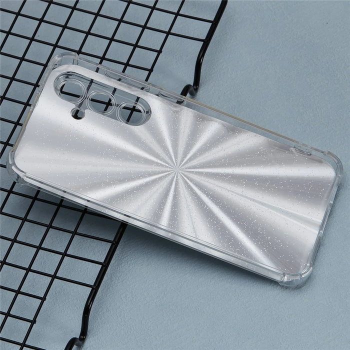 For Samsung Galaxy S24 FE Phone Case Anti-Drop TPU Protective Cover with Card Paper - Aurora Silver - 3