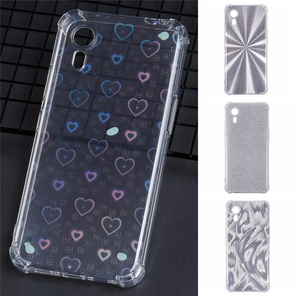 For Samsung Galaxy Xcover7 Clear Case Anti-Drop TPU Back Phone Cover with 4 Removable Papers - 2