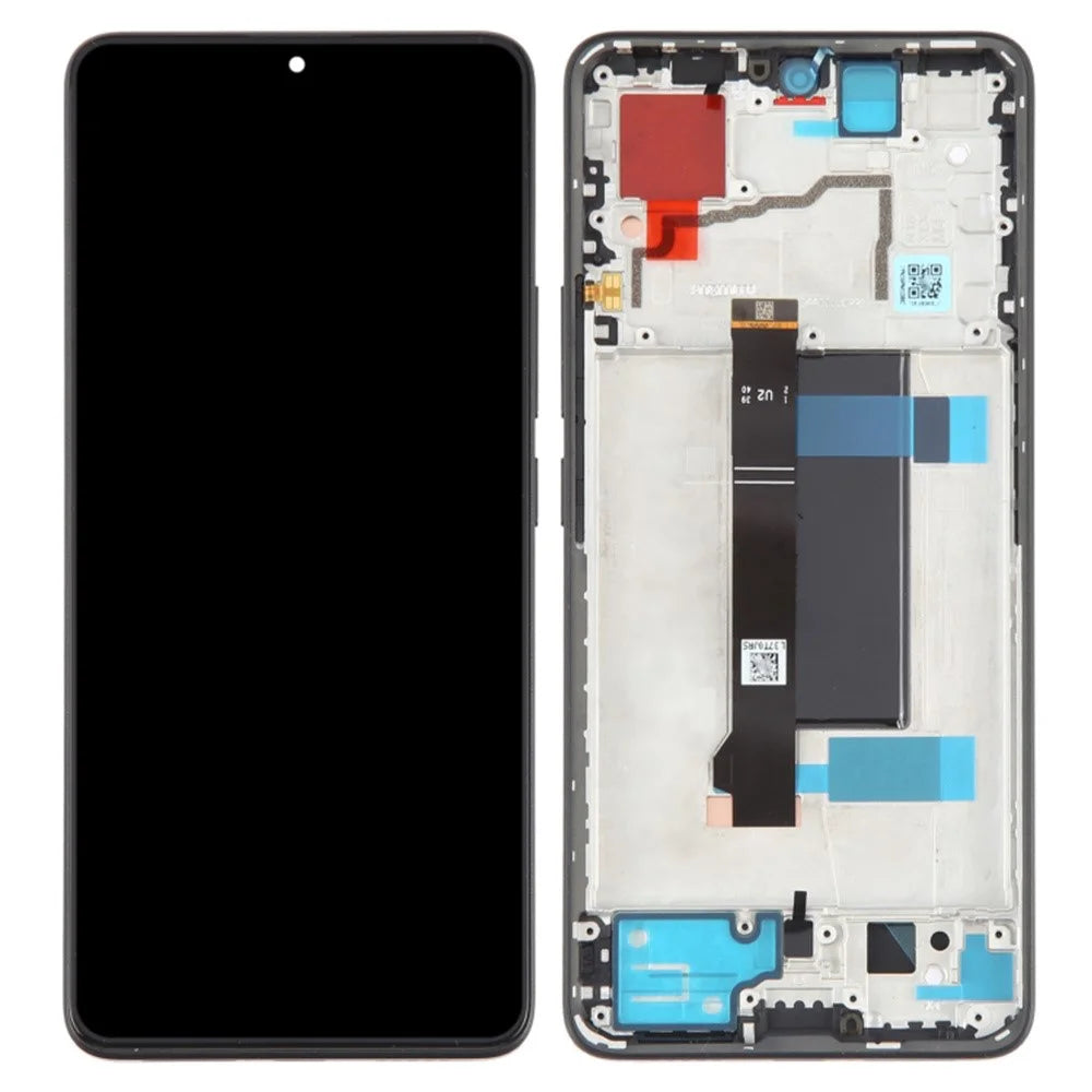 For Xiaomi Redmi Note 13 Pro 5G / Poco X6 5G OEM Grade S AMOLED Screen and Digitizer Assembly + Frame Part (Without Logo) - Black - 1