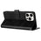 For iPhone 16 Pro Case 3 Card Holder Flip Folio PU Leather Phone Cover - Black - 2