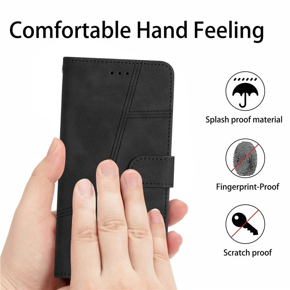 For Samsung Galaxy A52s 5G / A52 5G / 4G Skin-touch Feeling PU Leather Wallet Stand Phone Case Vintage Cell Phone Cover with Strap - Black - 6