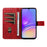 For Samsung Galaxy A05 4G Case Folding Stand Leather Phone Cover Geometric Line - Red - 2