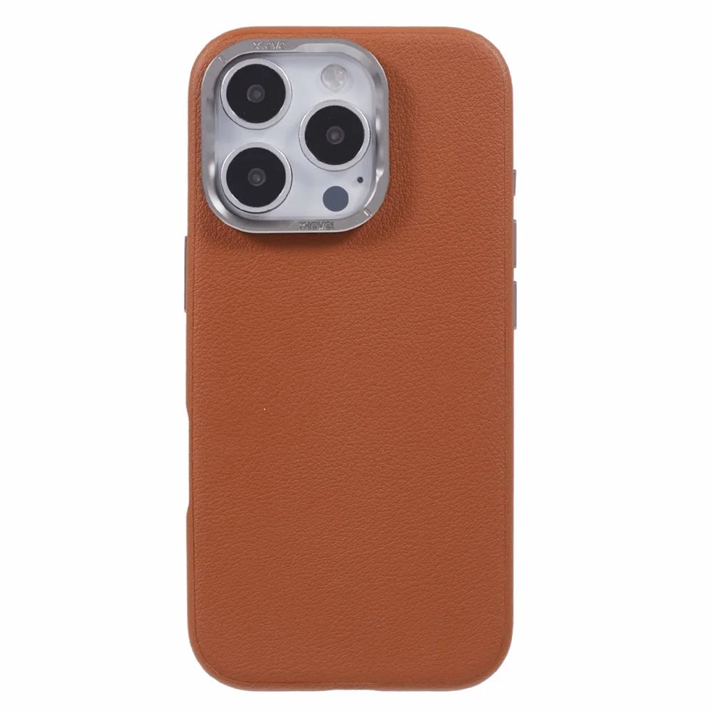 X-LEVEL For iPhone 16 Pro Max Case PU Leather Coated PC Anti-Scratch Phone Cover - Brown - 3