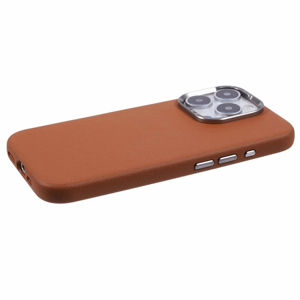 X-LEVEL For iPhone 16 Pro Max Case PU Leather Coated PC Anti-Scratch Phone Cover - Brown - 4
