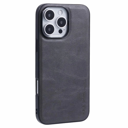 X-LEVEL Bojue-3 Series For iPhone 16 Pro Max Case Business Leather Coated PC+TPU Phone Cover - Grey - 1