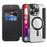 For iPhone 16 Pro Max Magnetic Phone Case RFID Blocking Phone Leather Cover - Black - 2