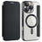 For iPhone 16 Pro Case Compatible with MagSafe PU Leather Card Slots Phone Cover - Black - 1
