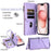 015 Style For iPhone 16 Plus Case Scratch-Resistant Leather Wallet Phone Cover with Straps - Purple - 7