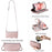 015 Style For iPhone 15 Pro Stand Case Leather Zipper Pocket Phone Cover with Strap - Rose Gold - 5