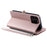 015 Style For iPhone 15 Pro Stand Case Leather Zipper Pocket Phone Cover with Strap - Rose Gold - 6