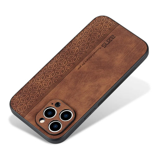 AZNS For iPhone 16 Pro Max Case Anti-Drop PU Leather+TPU Phone Cover - Brown - 2
