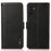 KHAZNEH For Samsung Galaxy S24 FE Phone Case RFID Blocking Genuine Cow Leather Flip Cover - Black - 1