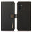 KHAZNEH For Samsung Galaxy S24 FE Case RFID Blocking Genuine Cow Leather RFID Blocking Wallet Phone Cover - Black - 1