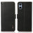 KHAZNEH For Sony Xperia 5 VI Case RFID Blocking Genuine Cow Leather Phone Cover - Black - 1