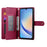 DF-011 For Samsung Galaxy A34 5G Case Card Slots Zipper Leather Cover Crossbody Phone Bag - Red - 2